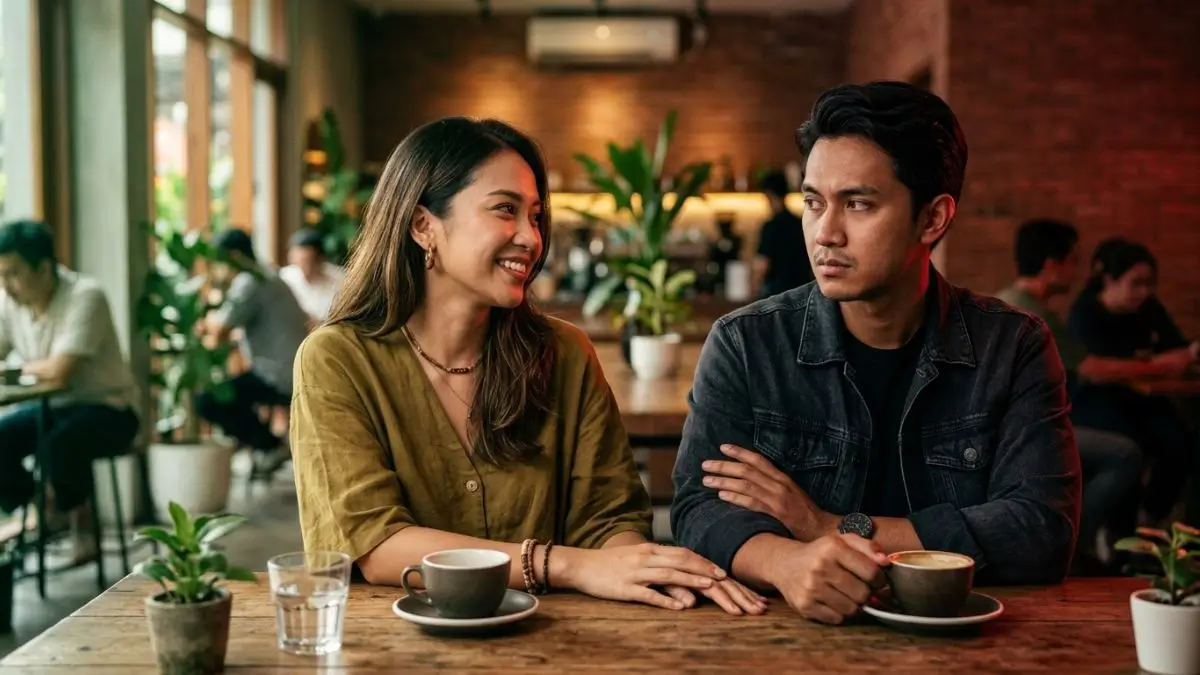 Pasangan menunjukkan tanda green flag dan red flag dalam hubungan